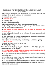 Câu hỏi ôn tập Pháp luật đại cương | Pháp luật đại cương | Đại học Ngoại thương