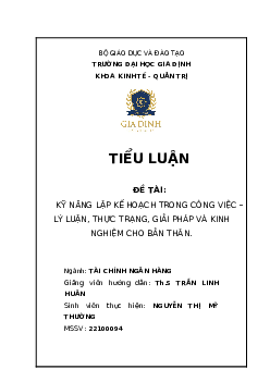 Tiểu luận môn Phong cách làm việc chuyên nghiệp | Đại học Gia Định