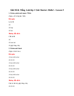 Giải SGK Tiếng Anh lớp 1 Unit Starter: Hello! - Lesson 5 | Family & Friends