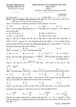 Đề cuối học kỳ 2 Toán 11 năm 2023 – 2024 trường THPT Dĩ An – Bình Dương