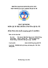 Phân Tích Chuỗi Cung Ứng Quốc Tế của IKEA Final | Môn Quản trị chuỗi cung ứng quốc tế - Đại học Kinh Tế Quốc Dân
