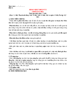 Giáo án Ngữ văn 11 Chân trời sáng tạo bài 3 Khao khát đoàn tụ