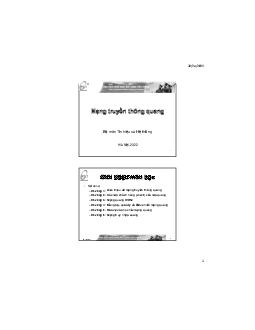 Slide bài giảng môn Mạng truyền thông quang nội dung chương 6: Mạng truy nhập quang