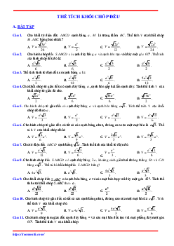 Bài tập thể tích khối chóp đều có lời giải chi tiết Toán 12
