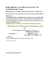 Bộ đề thi giữa học kì 1 môn Tiếng Anh 6 năm 2024 - 2025  sách Kết nối tri thức với cuộc sống