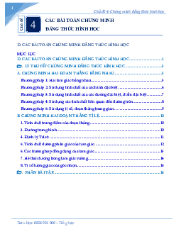 Các bài toán chứng minh đẳng thức hình học