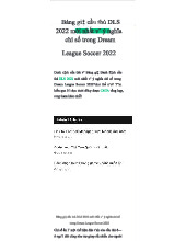 Bảng Giá Cầu Thủ DLS 2022 & Ý Nghĩa Chỉ Số Trong Dream League Soccer