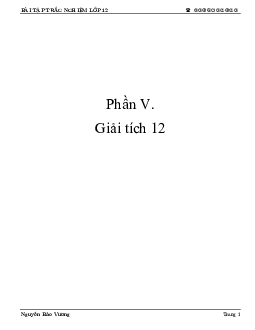 Bài tập trắc nghiệm Toán 12 có đáp án – Nguyễn Bảo Vương