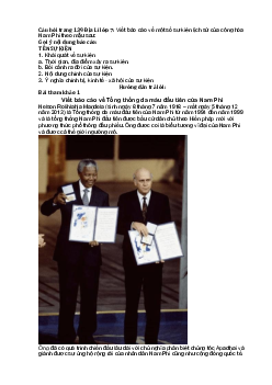 Giải SGK Địa lí 7 Bài 12: Thực hành sưu tầm tư liệu về Cộng hoà Nam Phi - Chân trời sáng tạo