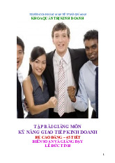 Tài Liệu Giảng Dạy Kỹ Năng Giao Tiếp Kinh Doanh - Hệ Cao Đẳng