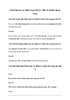 Giải Khoa học tự nhiên 6 Bài 11: Một số vật liệu thông dụng | Chân Trời Sáng Tạo