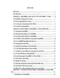 Báo cáo môn học Thiết kế VLSI đề tài "Tìm hiểu công nghệ ổ lưu trữ SSD và so sánh với công nghệ chế tạo ổ cứng HDD"