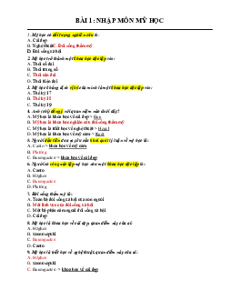 Tổng hợp bài tập trắc nghiệm Mỹ học đại cương| Đại học Văn hóa Hà Nội