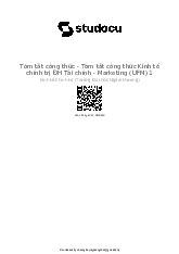 Tóm tắt công thức Kinh tế chính trị | Kinh tế chính trị | ĐH Tài chính - Marketing