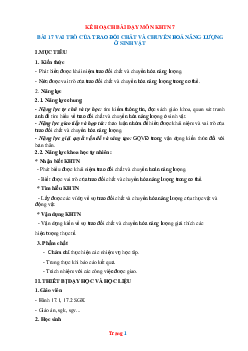 Giáo án môn Sinh lớp 7 Cánh diều cả năm