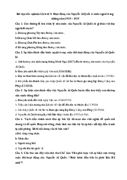 Giải bài tập SGK Lịch sử 9 bài 16 (có đáp án)