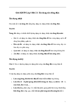 Giải KHTN 8 Bài 23: Tác dụng của dòng điện | Kết nối tri thức