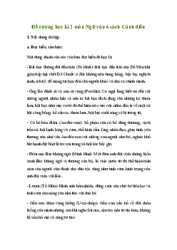 Đề cương ôn tập học kì 2 môn Ngữ văn 6 sách Cánh diều