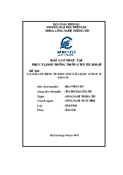 Báo cáo thực tập hệ thông thông tin tích hợp | Trường đại học Điện Lực