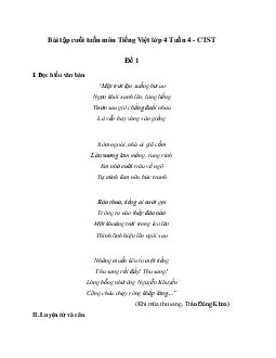 Giải Bài tập cuối tuần lớp 4 môn Tiếng Việt Chân trời sáng tạo - Tuần 4