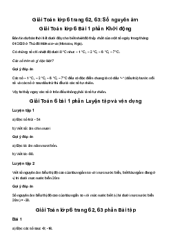 Giải Toán 6 Bài 1: Số nguyên âm | Cánh diều