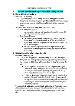 Tóm tắt lý thuyết "Phép biện chứng duy vật"