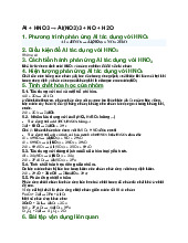 Al + HNO3 → Al(NO3)3 + NO + H2O - Hóa học 12