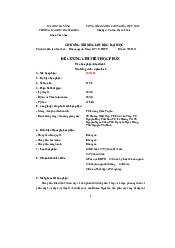 Đề cương chi tiết học phần - Giải tích 2 | Trường đại học Bách Khoa, Đại học Đà Nẵng