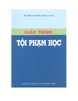Giáo trình môn Tội phạm học | Trường Đại học Luật Hà Nội