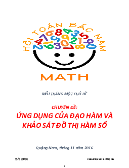 Ứng dụng của đạo hàm và khảo sát đồ thị hàm số – Trần Thông Toán 12