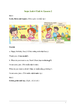 Giải Tiếng Anh lớp 4 Unit 4: Lesson 2 | Kết nối tri thức