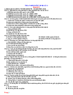 Trắc nghiệm ôn tập môn Địa 11 HK1 năm 2022-2023