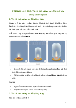 Giải Khoa học lớp 4 Bài 5: Vai trò của không khí và bảo vệ bầu không khí trong lành | Kết nối tri thức