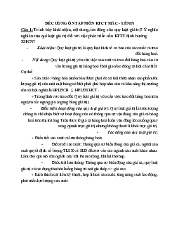 Đề cương ôn tập môn kinh tế chính trị mác - lênin