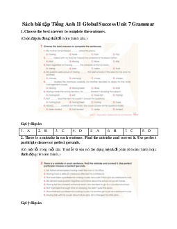 Giải Unit 7 Grammar | Sách bài tập Tiếng Anh 11 Global Success