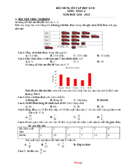 Đề cương ôn tập môn Toán 6 học kỳ 2 sách mới 2021-2022