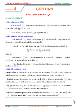 Tài liệu tự học hàm số liên tục – Nguyễn Trọng