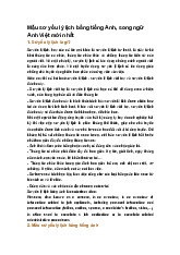 Mẫu sơ yếu lý lịch bằng tiếng Anh, song ngữ Anh Việt mới nhất