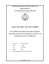 [ TÀI LIỆU ] BÁO CÁO THỰC HÀNH QUY TRÌNH GIAO NHẬN XUẤT KHẨU LÔ HÀNG | Trường Đại học Hải Phòng