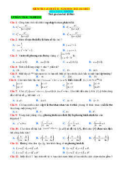 Đề kiểm tra HK 2 Toán 10 kết nối tri thức (có đáp án)-Đề 2