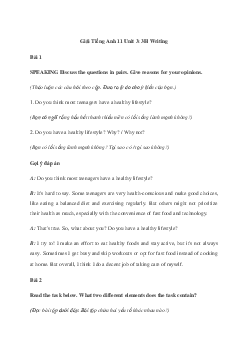 Giải Tiếng Anh 11 Unit 3: 3H Writing  | Friends Global