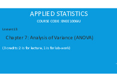 Lecture 13:  Chapter 7: Analysis of Variance (ANOVA) | Trường Đại học Quốc tế, Đại học Quốc gia Thành phố Hồ Chí Minh
