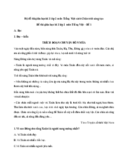 Đề thi giữa học kì 2 môn Tiếng Việt 2 năm 2023 - 2024 sách Chân trời sáng tạo