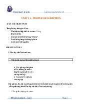 Mô tả con người và sở hữu môn Tiếng Anh cơ bản 2 | Trường đại học Mở Hà Nội