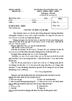 Đề thi học kì 2 môn Tiếng Việt lớp 4 năm 2022 - 2023 theo Thông tư 22 | đề 3