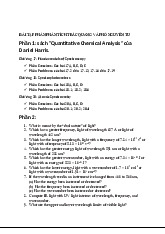 Bài tập phần phân tích trắc quang và phổ nguyên tử | Organic Chemistry II | Trường Đại học Khoa học Tự nhiên, Đại học Quốc gia Hà Nội