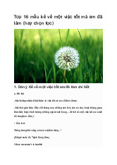 Top 16 mẫu kể về một việc tốt mà em đã làm (hay chọn lọc) | Tiếng Việt 4