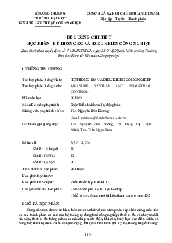Đề cương về hệ thống đo và điều khiển công nghiệp | Đại học Kinh tế kỹ thuật Công Nghiệp