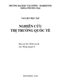 Tài liệu học tập Nghiên cứu thị trường quốc tế