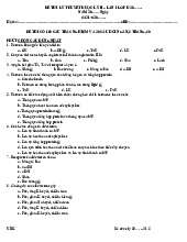 Đề thi Lý thuyết Dược lý II | Đại học Y dược Huế